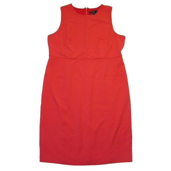 NWT J.Crew Sleeveless Sheath in Ripe Persimmon Red Four Season Stretch Dress 20 - Picture 2 of 4